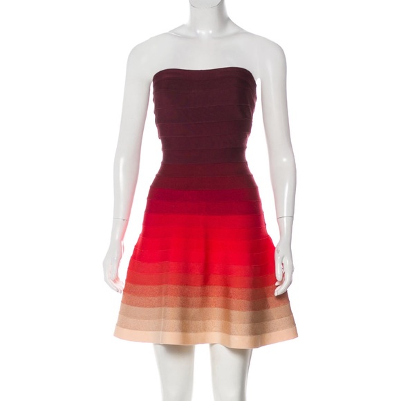 Herve Leger Lake Fit and Flare strapless mini - Picture 2 of 4